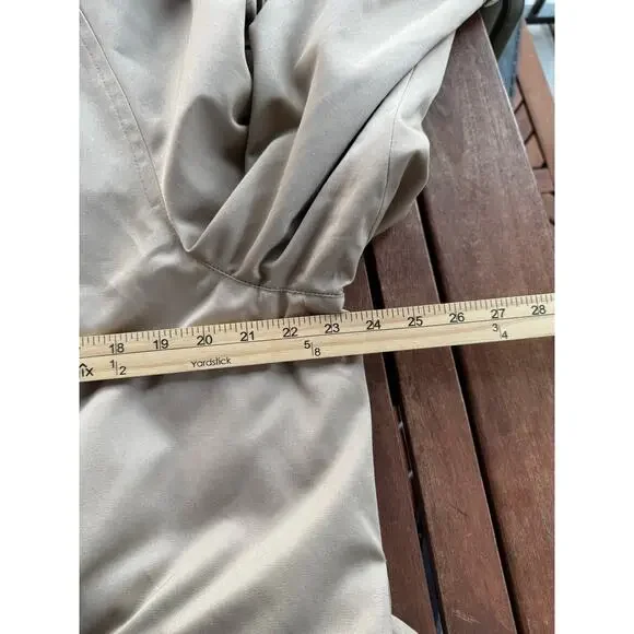 Vintage JG Chappel Ltd Mens 44 Long Belted Trench Coat Tan Removable Wool Lining